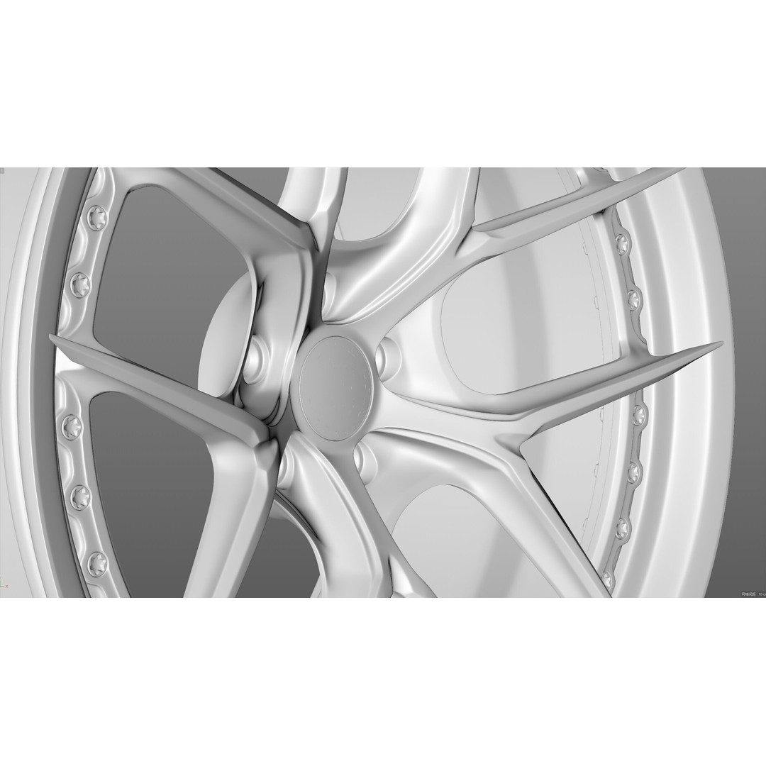 HRE S101SC 3D Model – High Poly Vehicle Wheel, FBX, OBJ, Blender - View 23