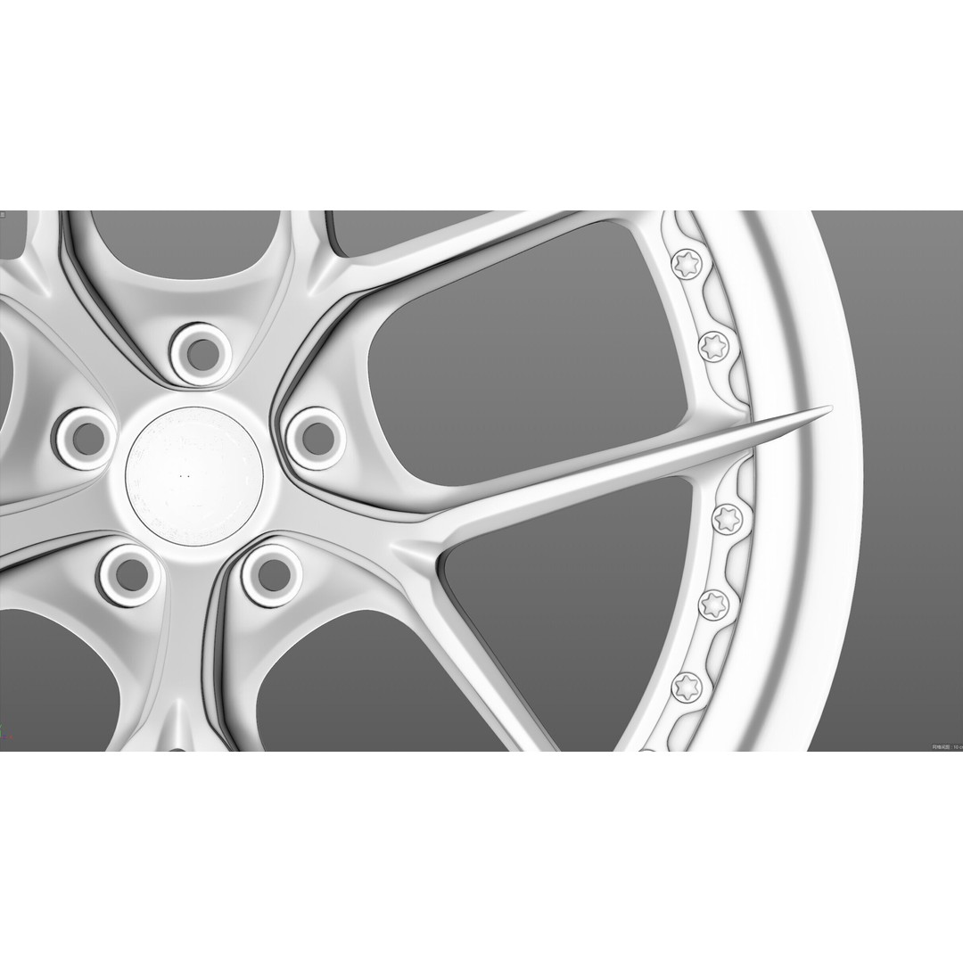 HRE S101SC 3D Model – High Poly Vehicle Wheel, FBX, OBJ, Blender - View 25