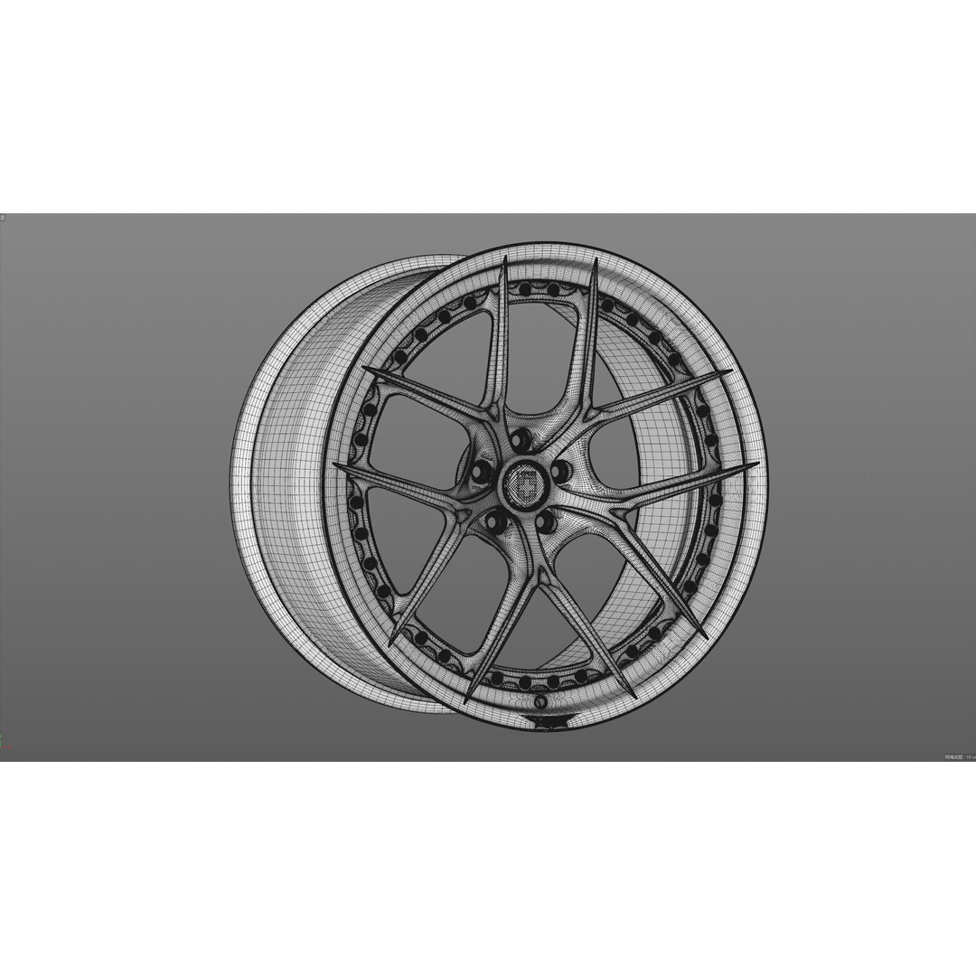HRE S101SC 3D Model – High Poly Vehicle Wheel, FBX, OBJ, Blender - View 27