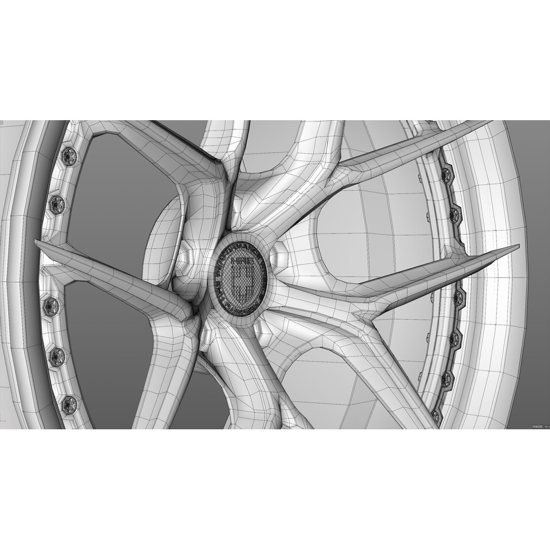 HRE S101SC 3D Model – High Poly Vehicle Wheel, FBX, OBJ, Blender - View 36