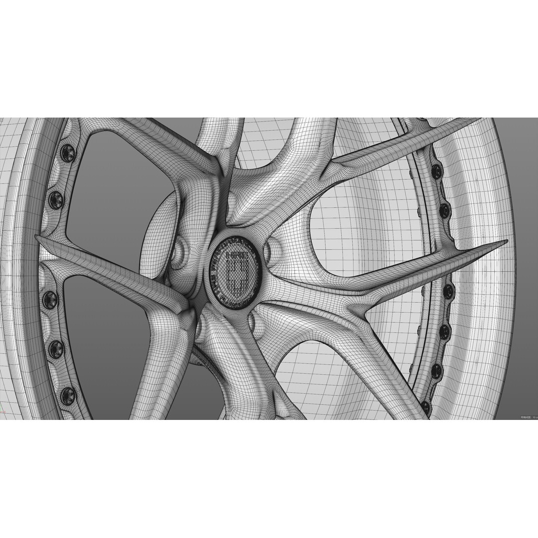 HRE S101SC 3D Model – High Poly Vehicle Wheel, FBX, OBJ, Blender - View 37