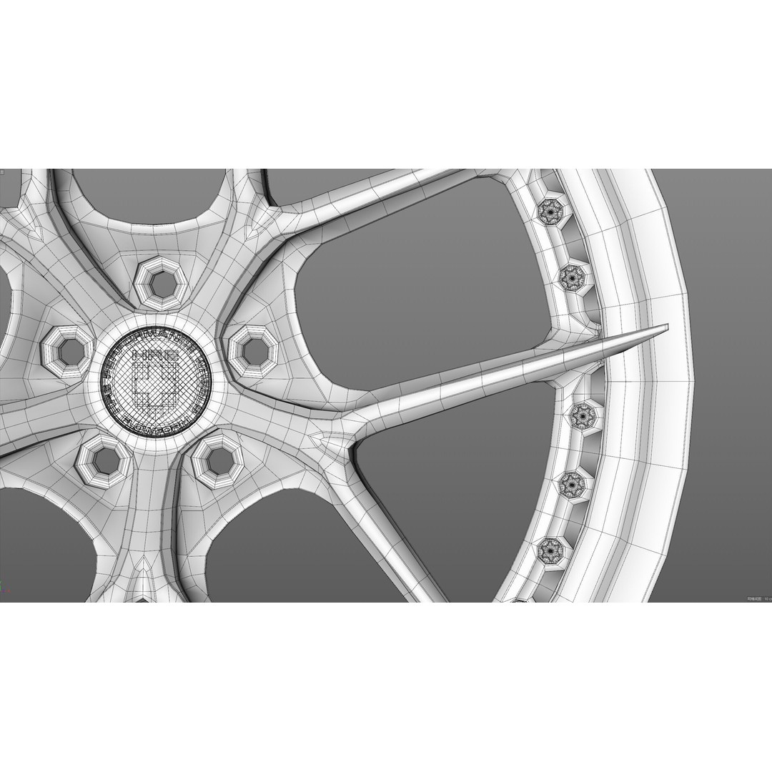 HRE S101SC 3D Model – High Poly Vehicle Wheel, FBX, OBJ, Blender - View 40