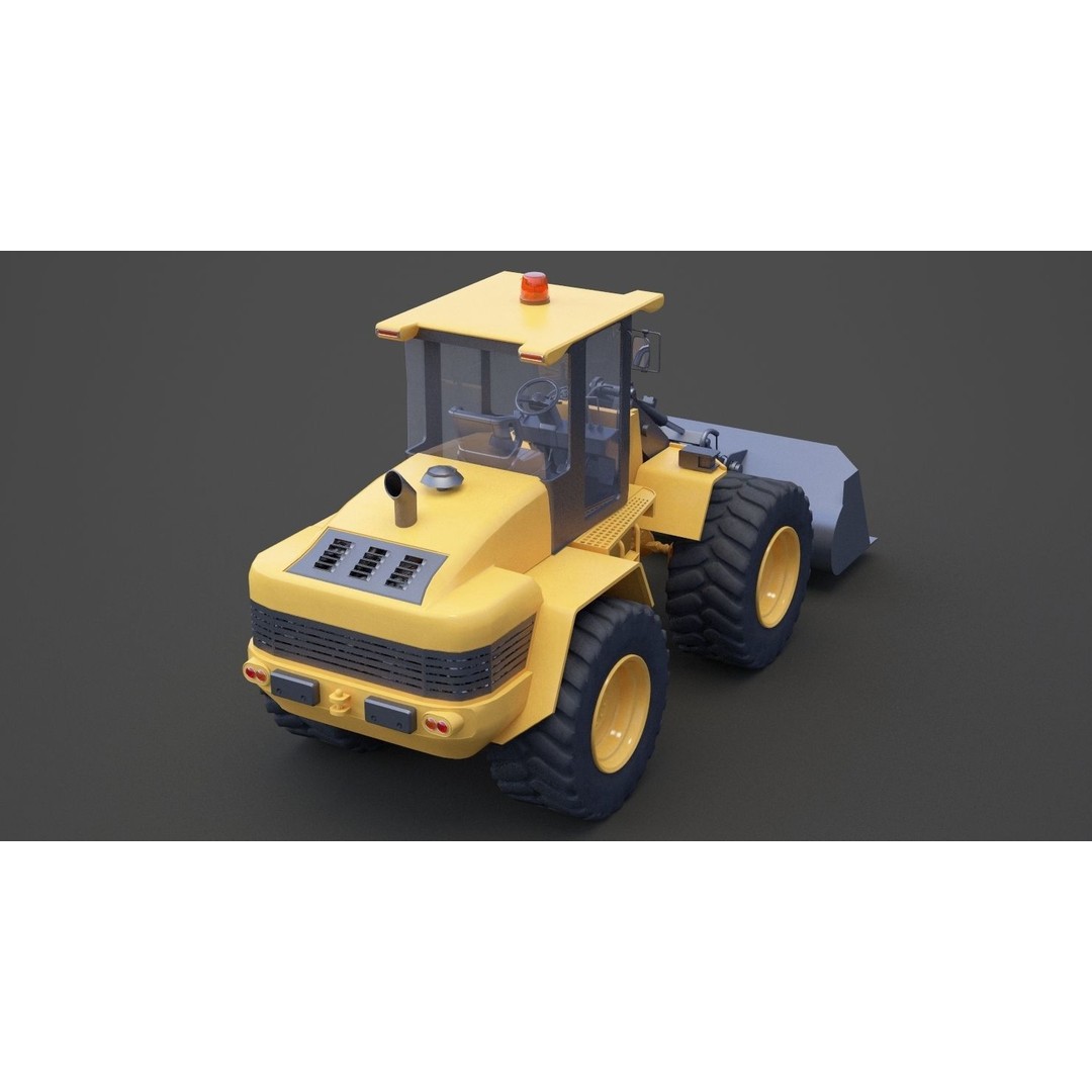 Bulldozer 3D Model – Industrial Heavy Machinery for Animation - View 12