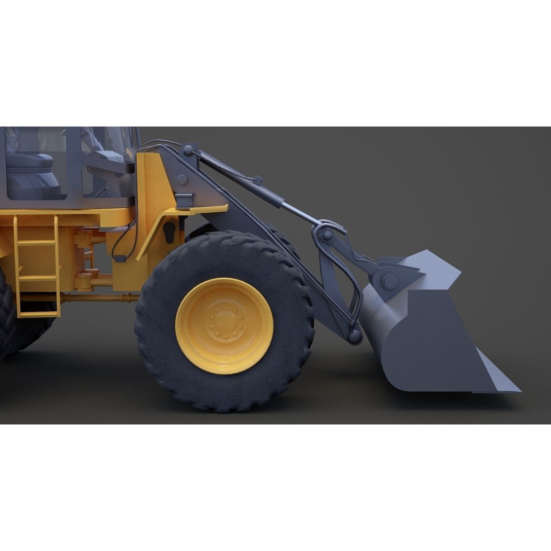 Bulldozer 3D Model – Industrial Heavy Machinery for Animation - View 16