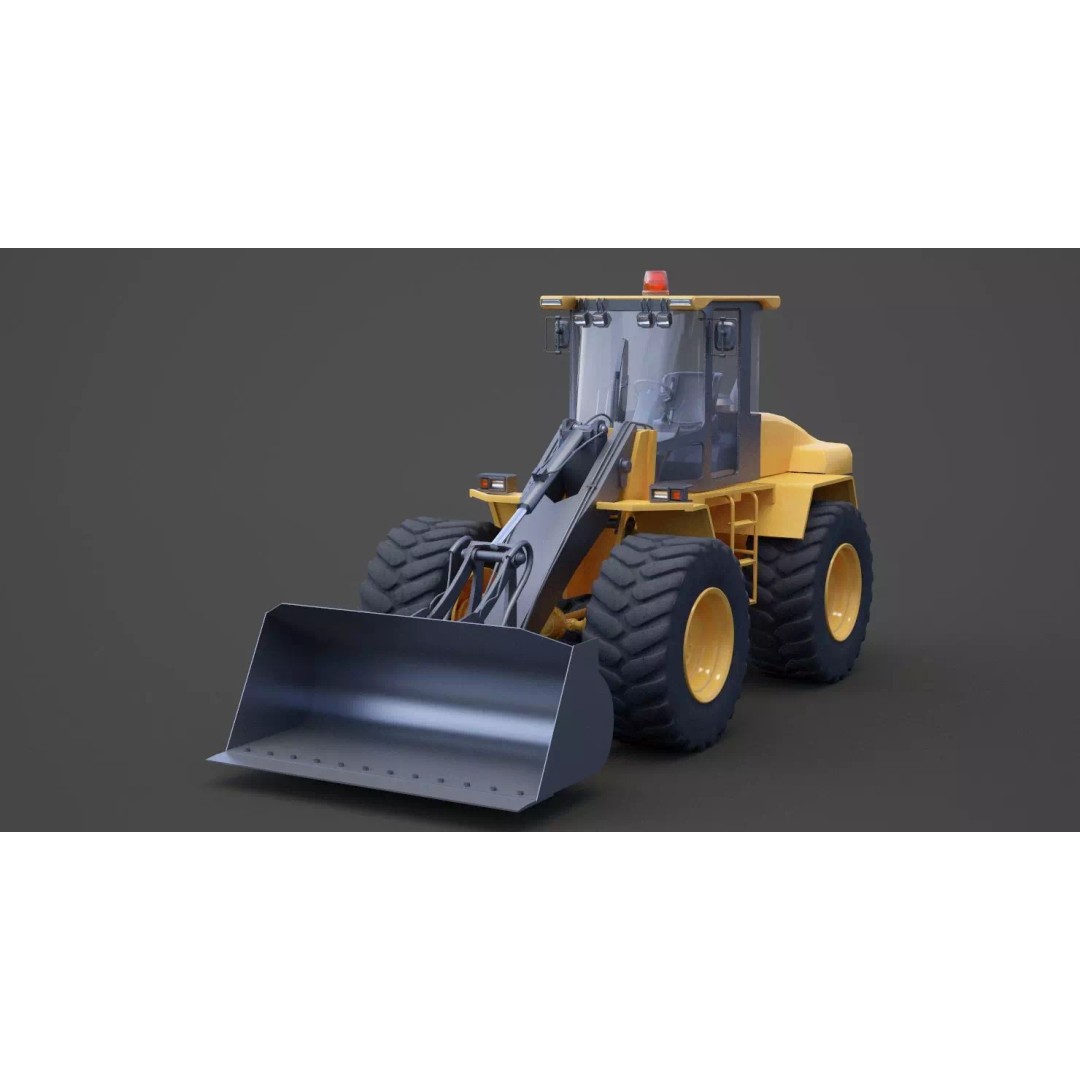 Bulldozer 3D Model – Industrial Heavy Machinery for Animation - View 2