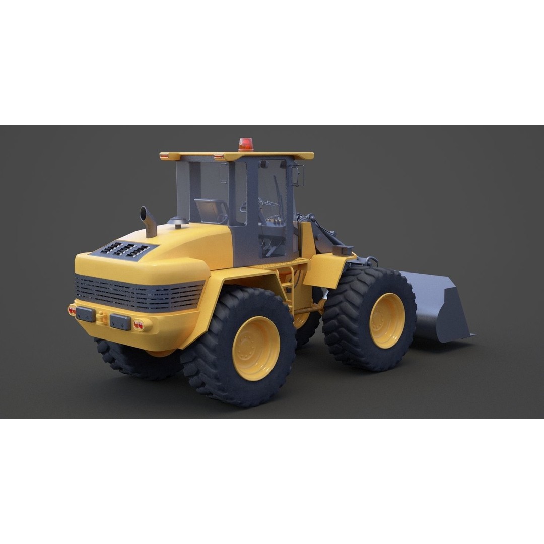 Bulldozer 3D Model – Industrial Heavy Machinery for Animation - View 6