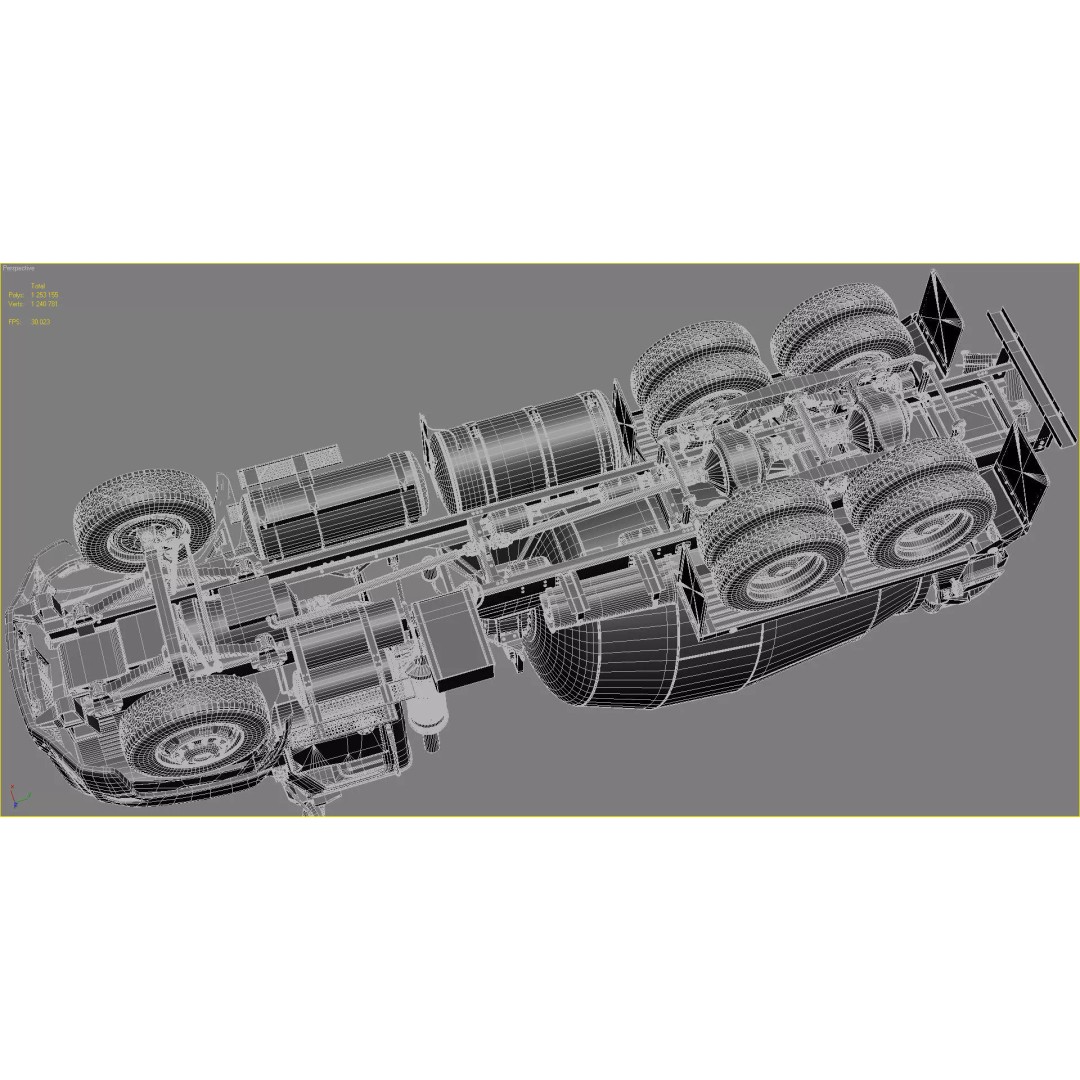 Truck Mixer 3D Model – High Poly Industrial Vehicle, FBX, OBJ, Max - View 41