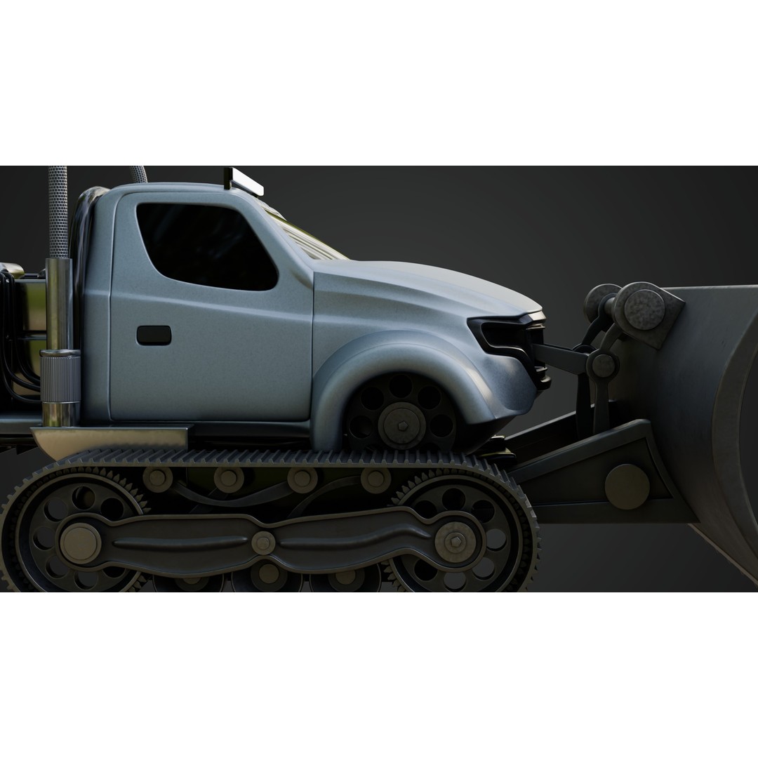 Snow Plow Truck 3D Model – PBR Industrial Vehicle with Textures - View 10
