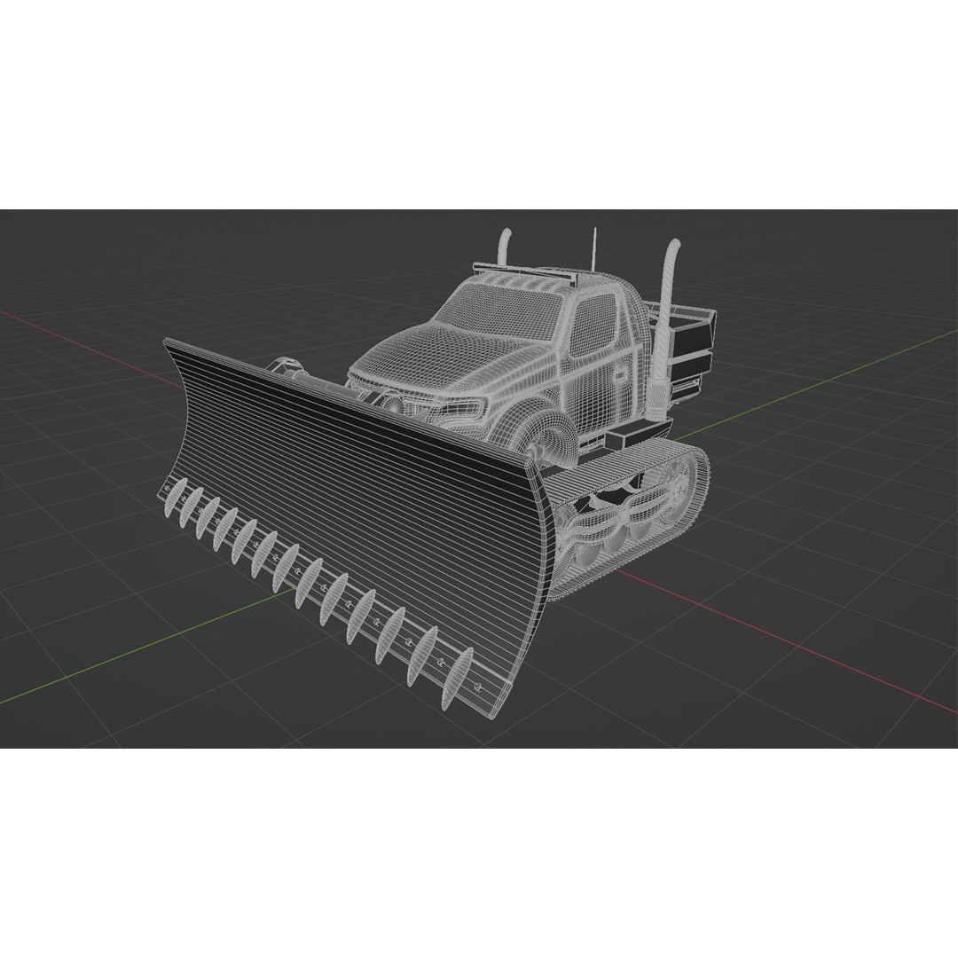 Snow Plow Truck 3D Model – PBR Industrial Vehicle with Textures - View 17