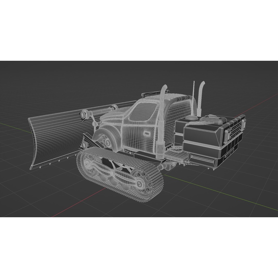 Snow Plow Truck 3D Model – PBR Industrial Vehicle with Textures - View 18