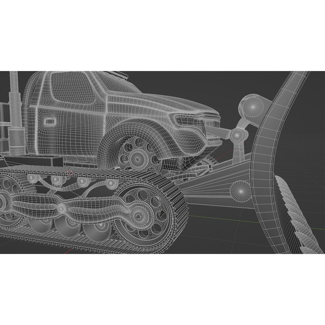 Snow Plow Truck 3D Model – PBR Industrial Vehicle with Textures - View 20