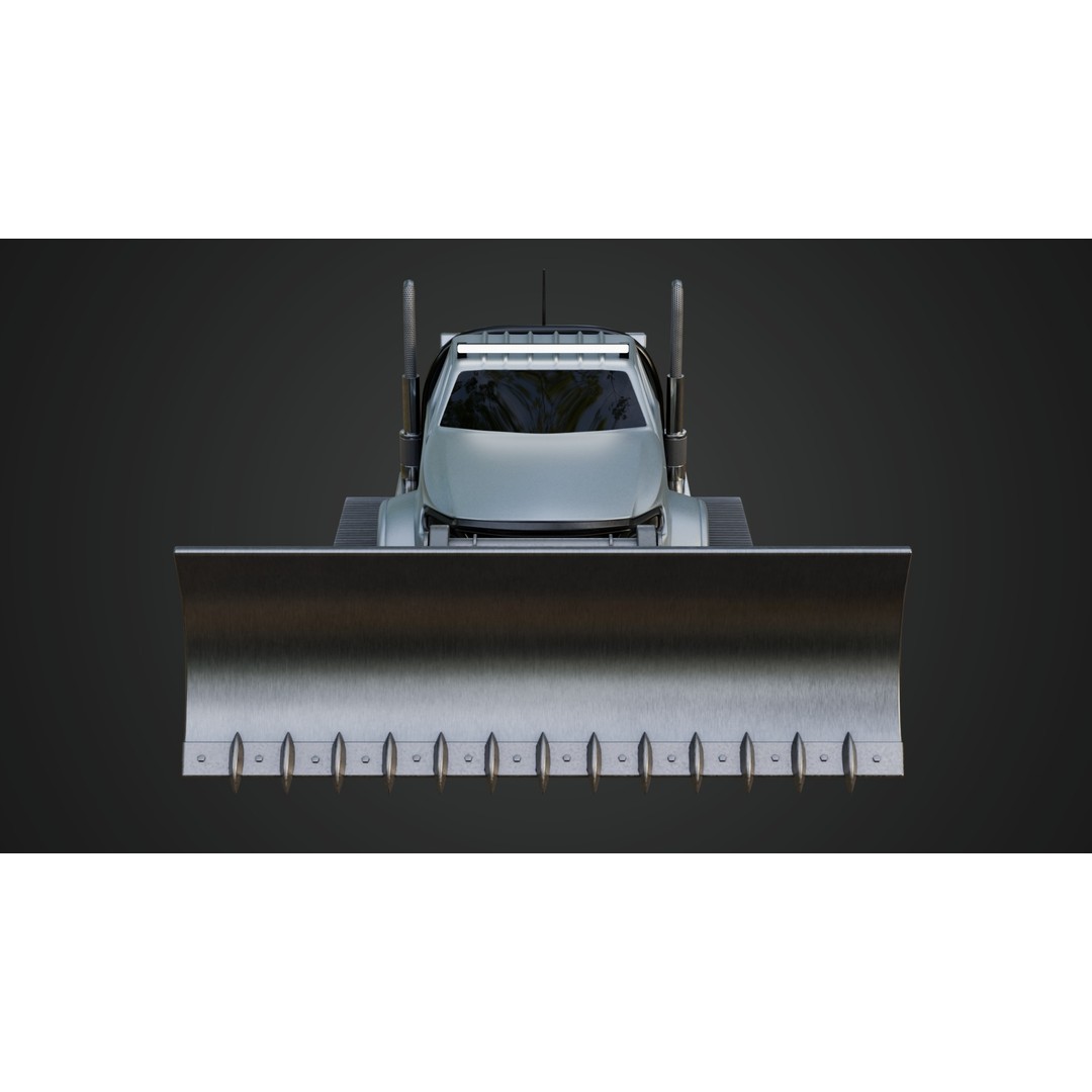 Snow Plow Truck 3D Model – PBR Industrial Vehicle with Textures - View 5