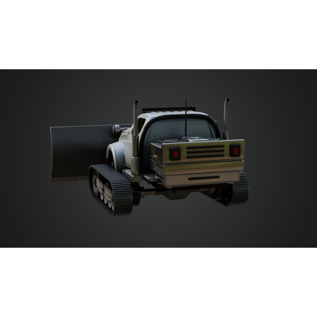 Snow Plow Truck 3D Model – PBR Industrial Vehicle with Textures - View 7