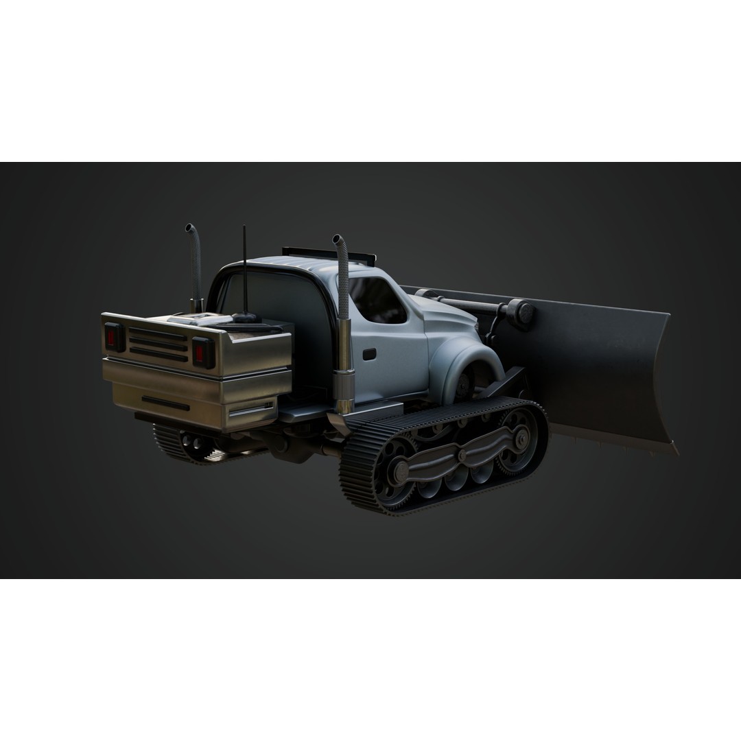Snow Plow Truck 3D Model – PBR Industrial Vehicle with Textures - View 8