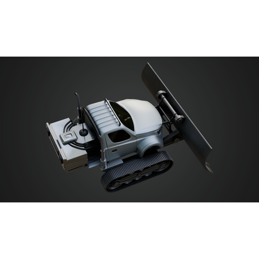 Snow Plow Truck 3D Model – PBR Industrial Vehicle with Textures - View 9
