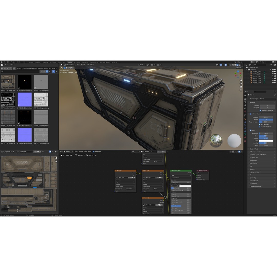 Sci-Fi Container Type E 3D Model – Low Poly PBR Asset, FBX & OBJ - View 9