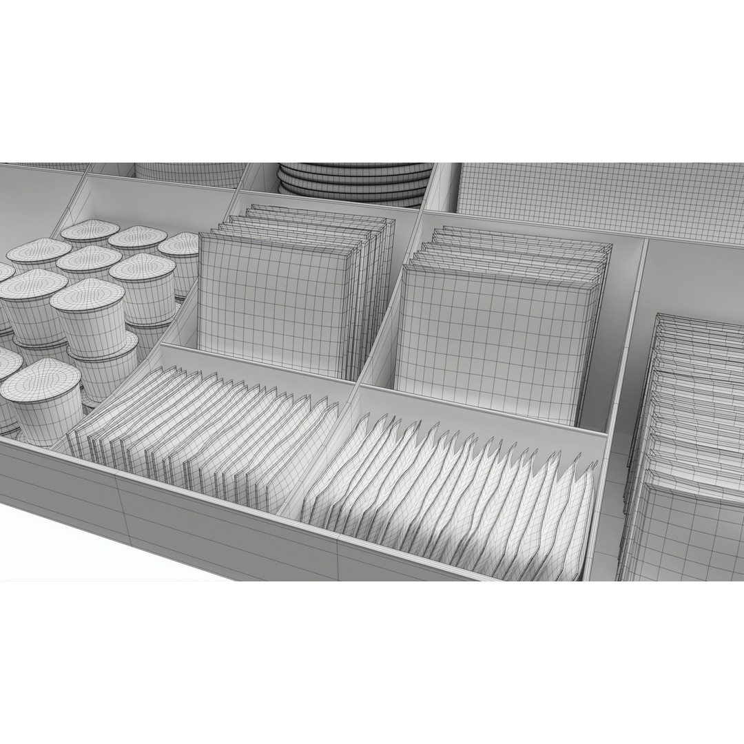 Coffee and Tea Station Organizer 3D Model – High Poly PBR Asset, FBX, OBJ - View 9