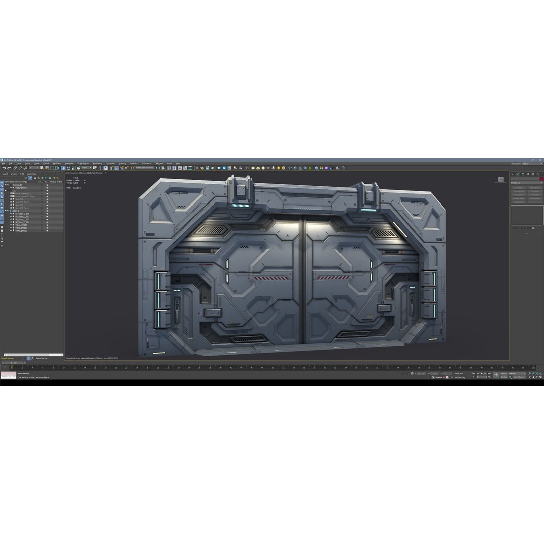 Sci-Fi Door 3D Model – Low Poly PBR Game Asset, FBX/OBJ - View 5