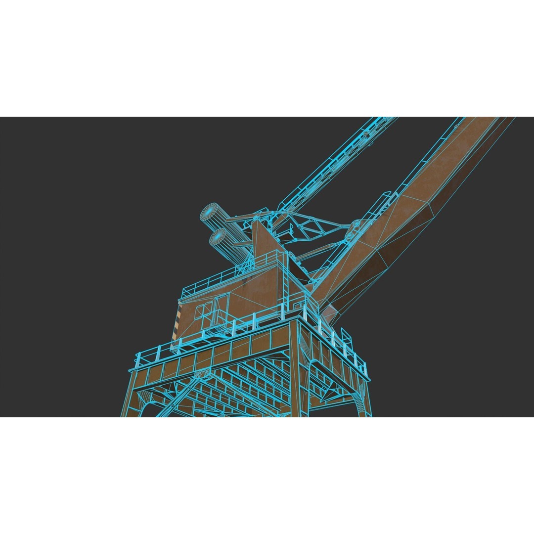 Port Crane 3D Model – Game-Ready Industrial Asset, FBX, PBR Textures