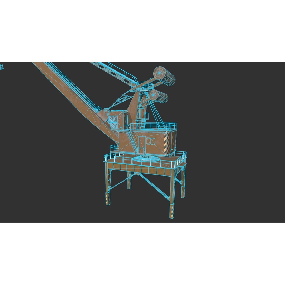 Port Crane 3D Model – Game-Ready Industrial Asset, FBX, PBR Textures - View 13