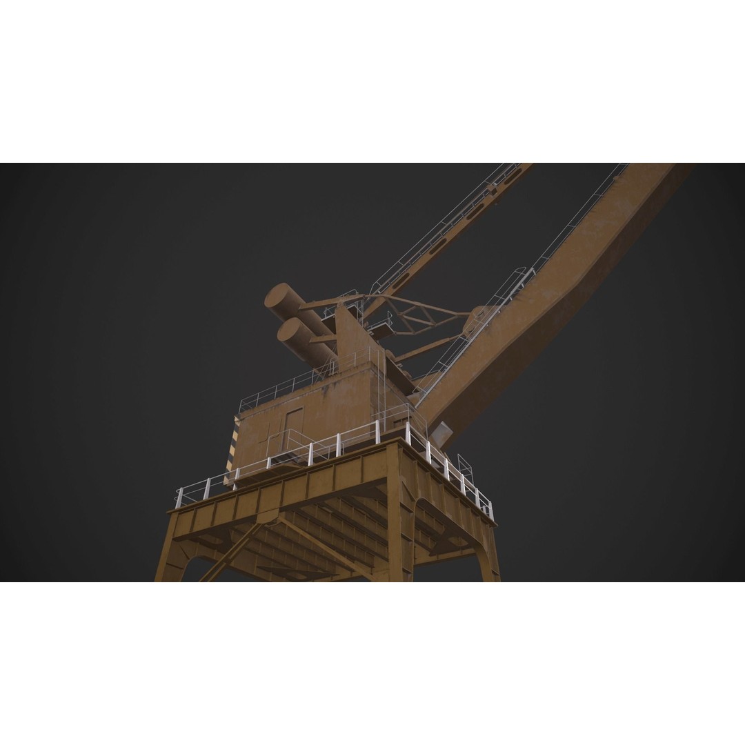 Port Crane 3D Model – Game-Ready Industrial Asset, FBX, PBR Textures - View 14