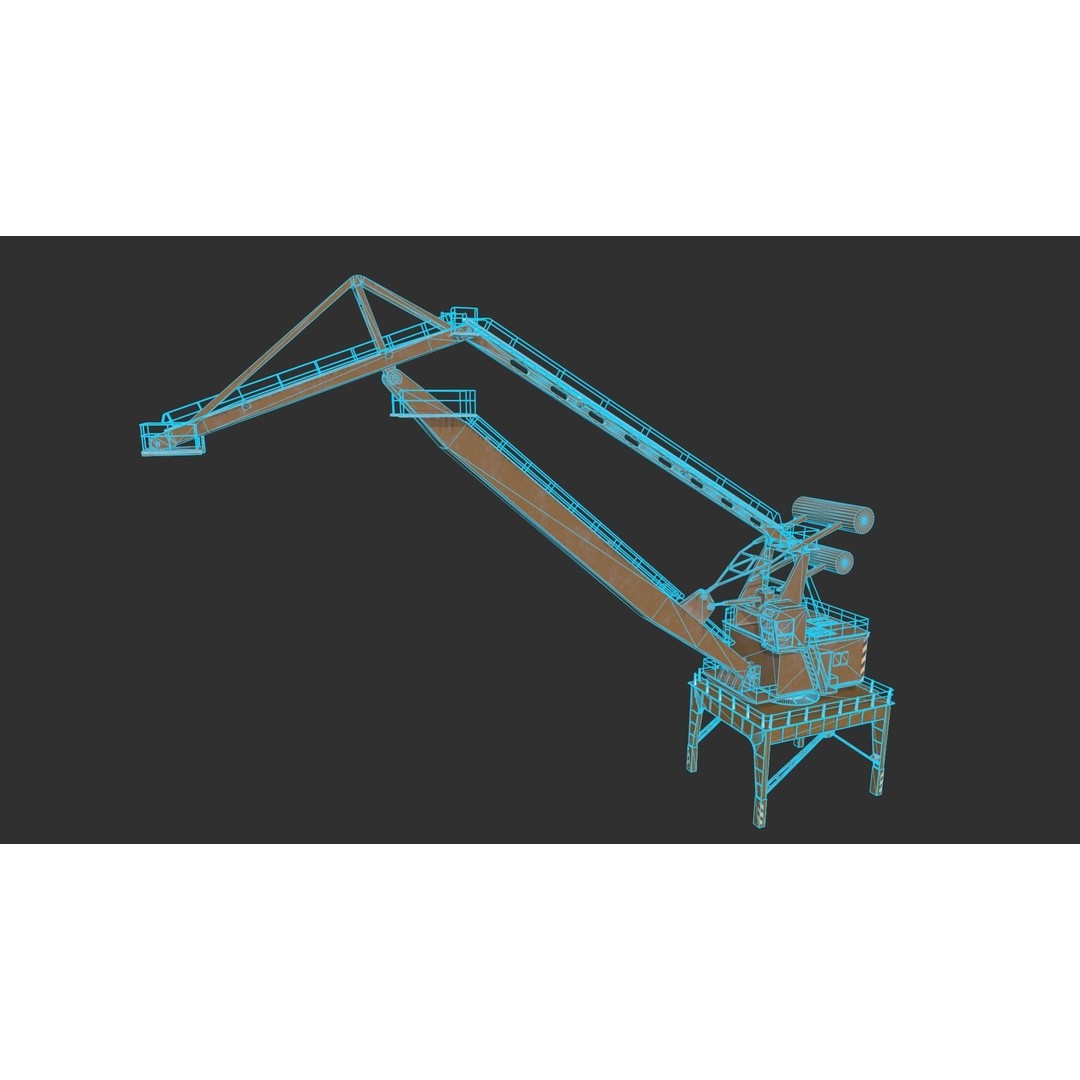 Port Crane 3D Model – Game-Ready Industrial Asset, FBX, PBR Textures - View 4