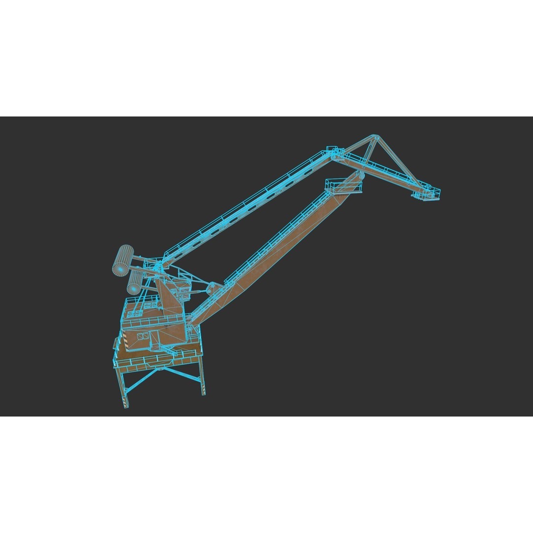 Port Crane 3D Model – Game-Ready Industrial Asset, FBX, PBR Textures - View 6