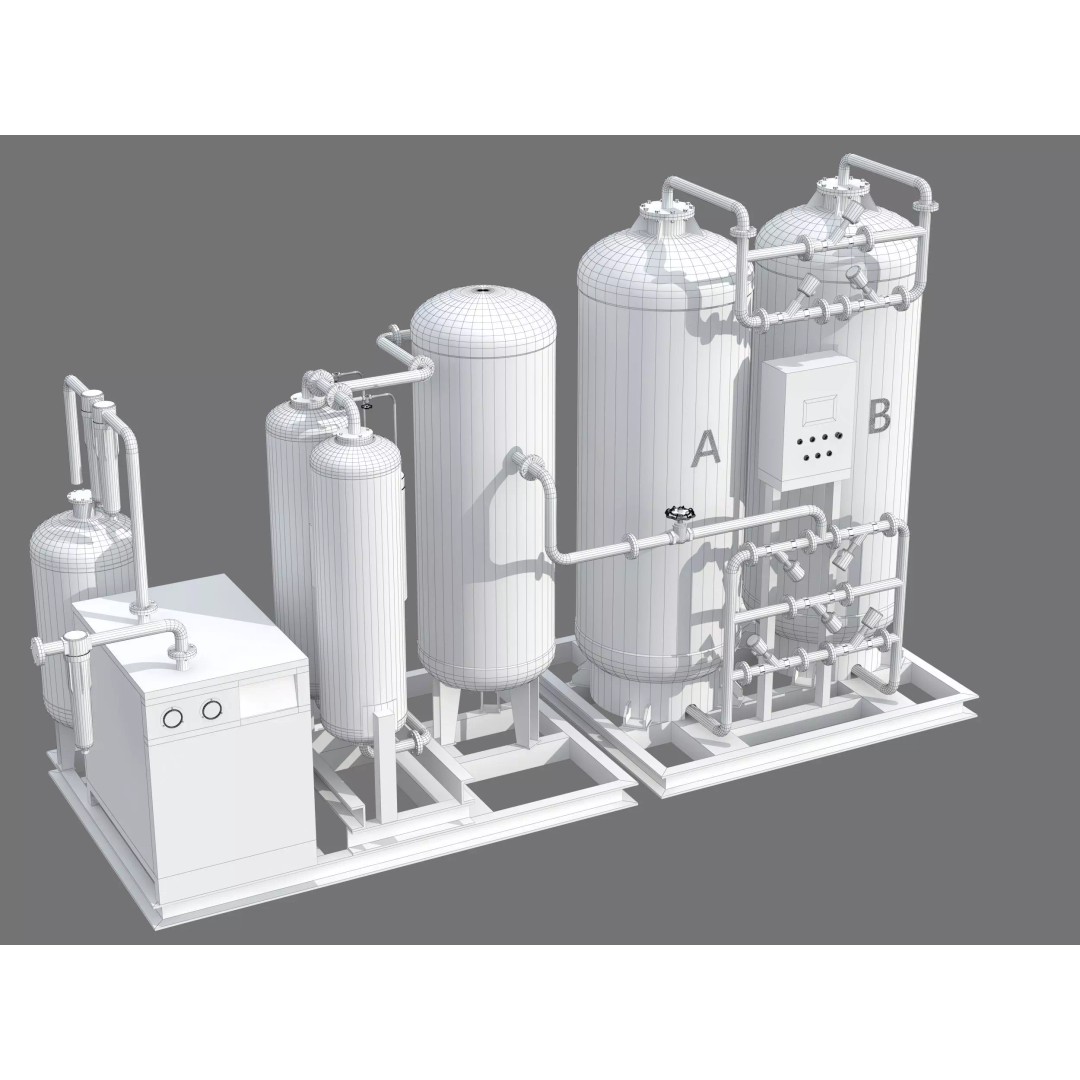 Oxygen Machine 3D Model – High Poly Industrial Equipment, FBX, OBJ - View 7