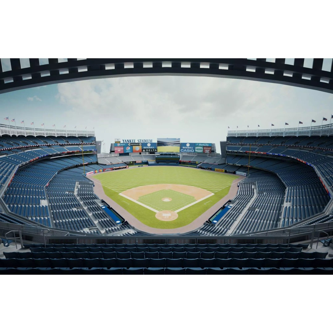 Baseball Stadium 3D Model – Low Poly Game Asset, FBX, Rigged - View 2