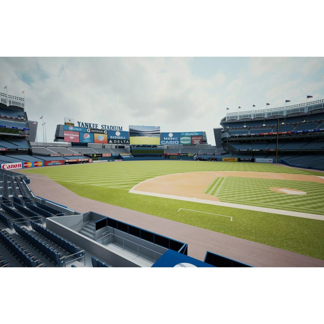 Baseball Stadium 3D Model – Low Poly Game Asset, FBX, Rigged - View 4