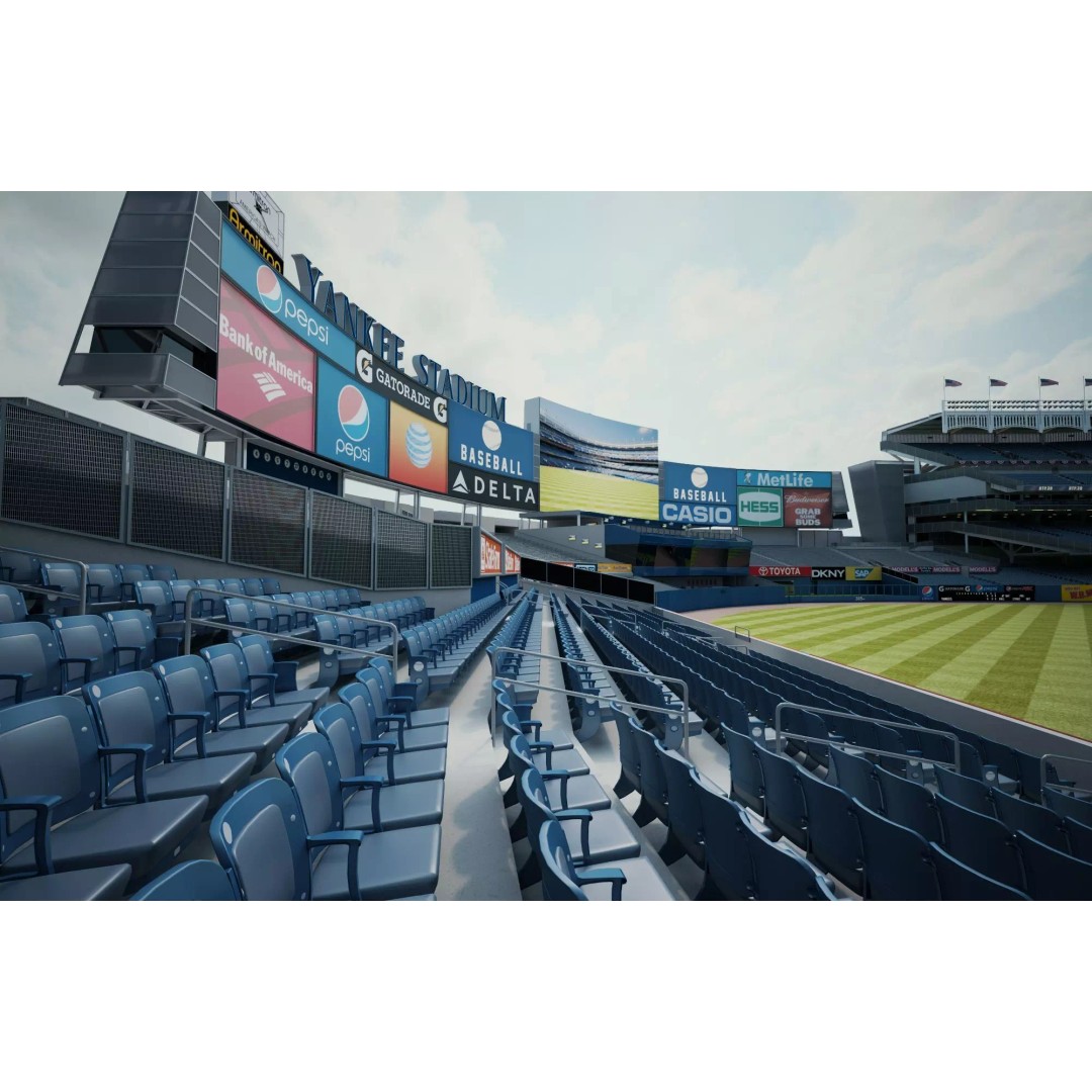 Baseball Stadium 3D Model – Low Poly Game Asset, FBX, Rigged - View 5
