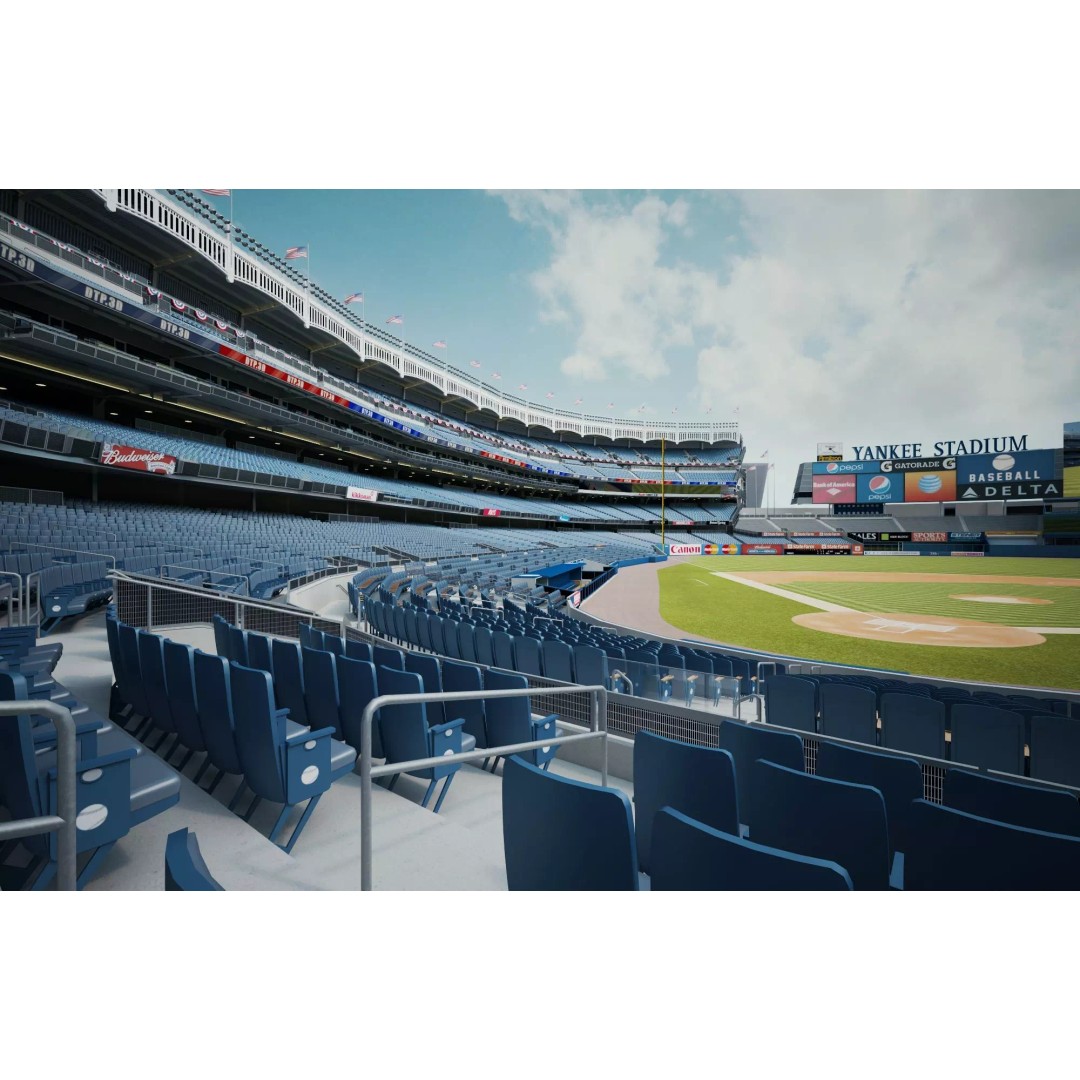 Baseball Stadium 3D Model – Low Poly Game Asset, FBX, Rigged - View 8