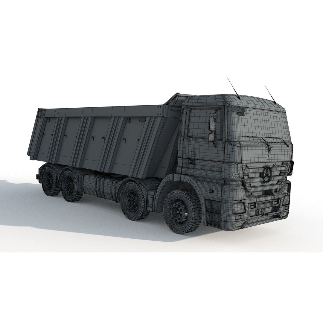 Mercedes Actros 4140 3D Model – High Poly Truck Asset, FBX, OBJ - View 10