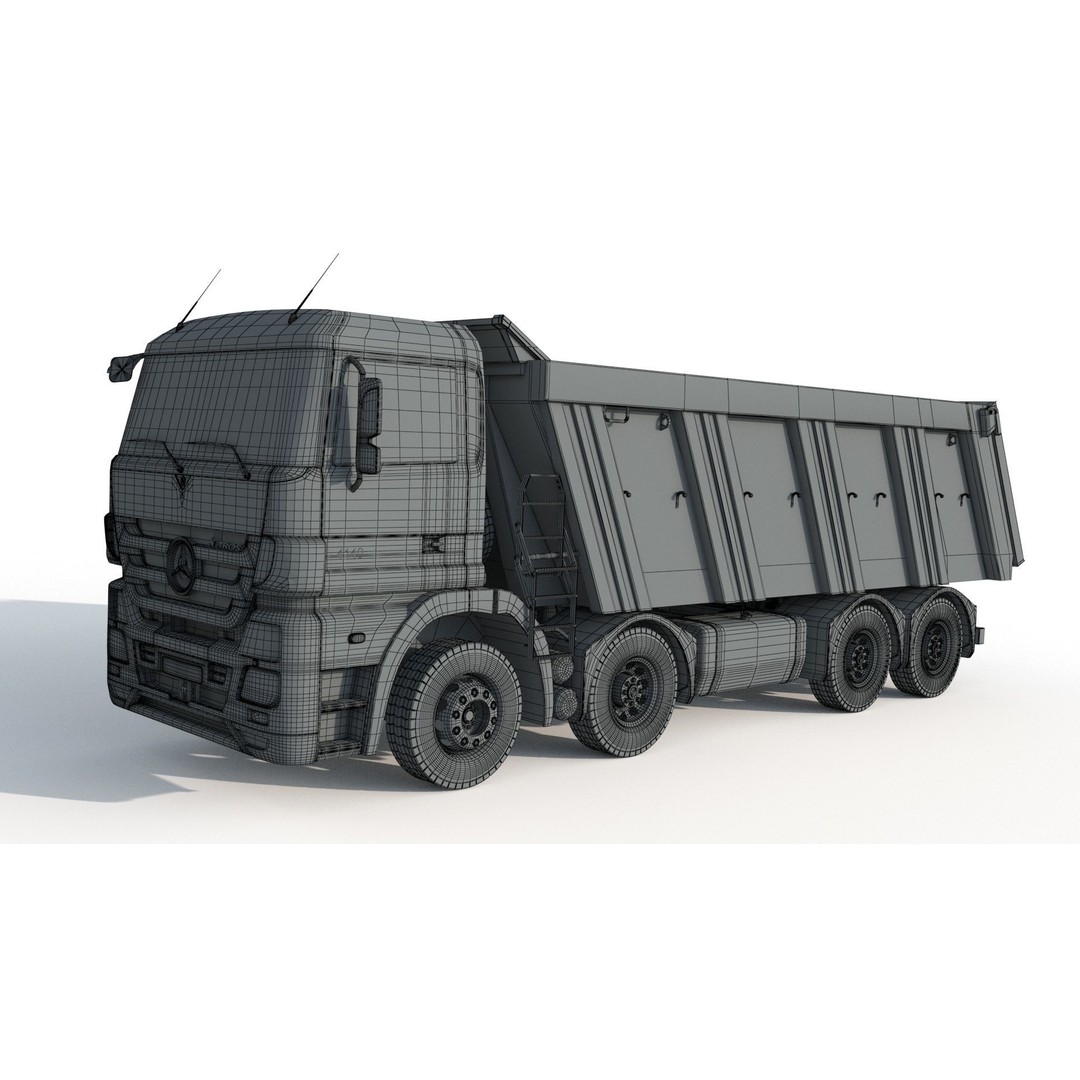Mercedes Actros 4140 3D Model – High Poly Truck Asset, FBX, OBJ - View 11
