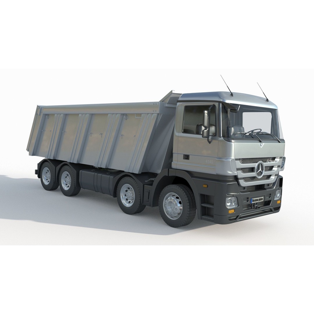 Mercedes Actros 4140 3D Model – High Poly Truck Asset, FBX, OBJ - View 3