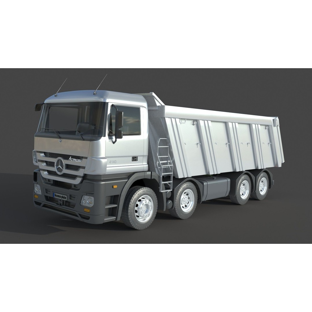 Mercedes Actros 4140 3D Model – High Poly Truck Asset, FBX, OBJ - View 6