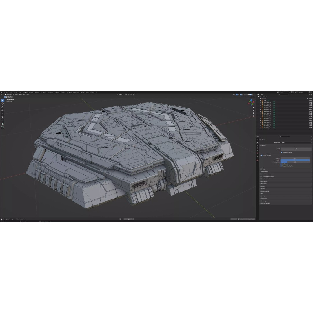Sci-Fi Mecha Platform 3D Model – Type A Polygon Mesh, FBX, Blender - View 12