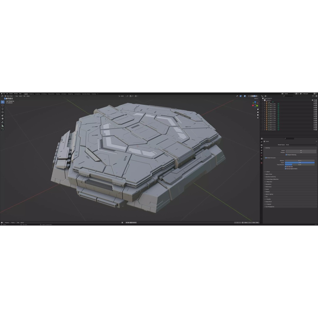 Sci-Fi Mecha Platform 3D Model – Type A Polygon Mesh, FBX, Blender - View 13
