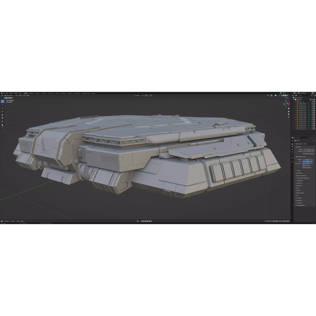 Sci-Fi Mecha Platform 3D Model – Type A Polygon Mesh, FBX, Blender - View 18