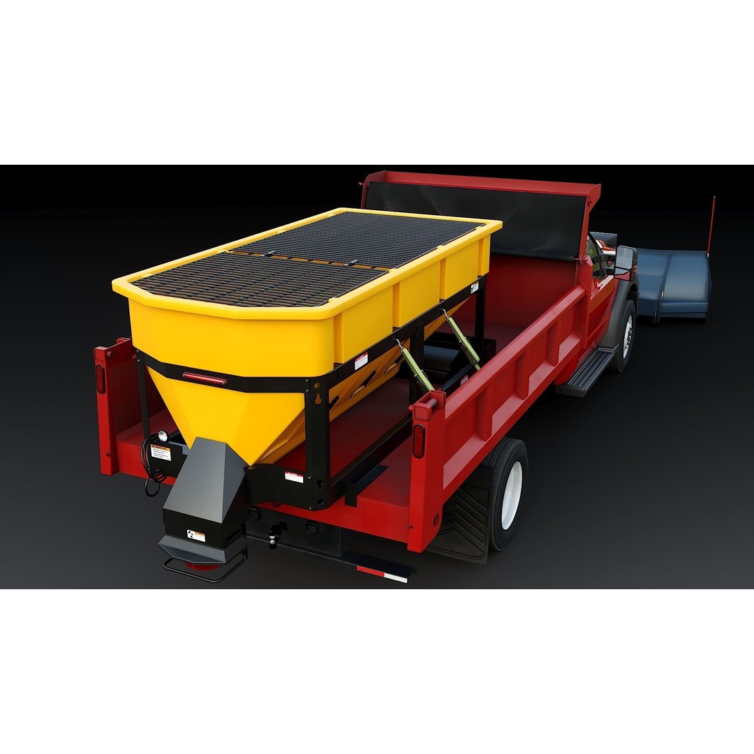 Dump Truck 3D Model – Low Poly Vehicle with Snowplow, FBX & OBJ - View 11