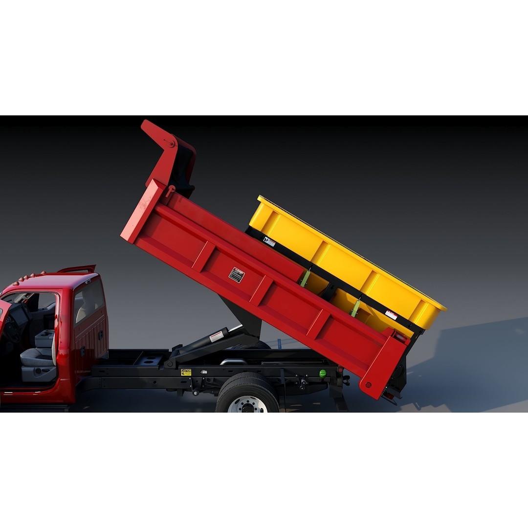 Dump Truck 3D Model – Low Poly Vehicle with Snowplow, FBX & OBJ - View 19