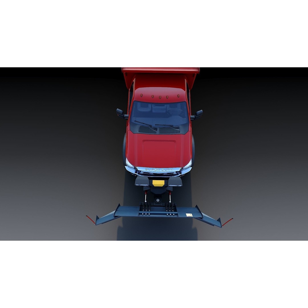 Dump Truck 3D Model – Low Poly Vehicle with Snowplow, FBX & OBJ - View 31