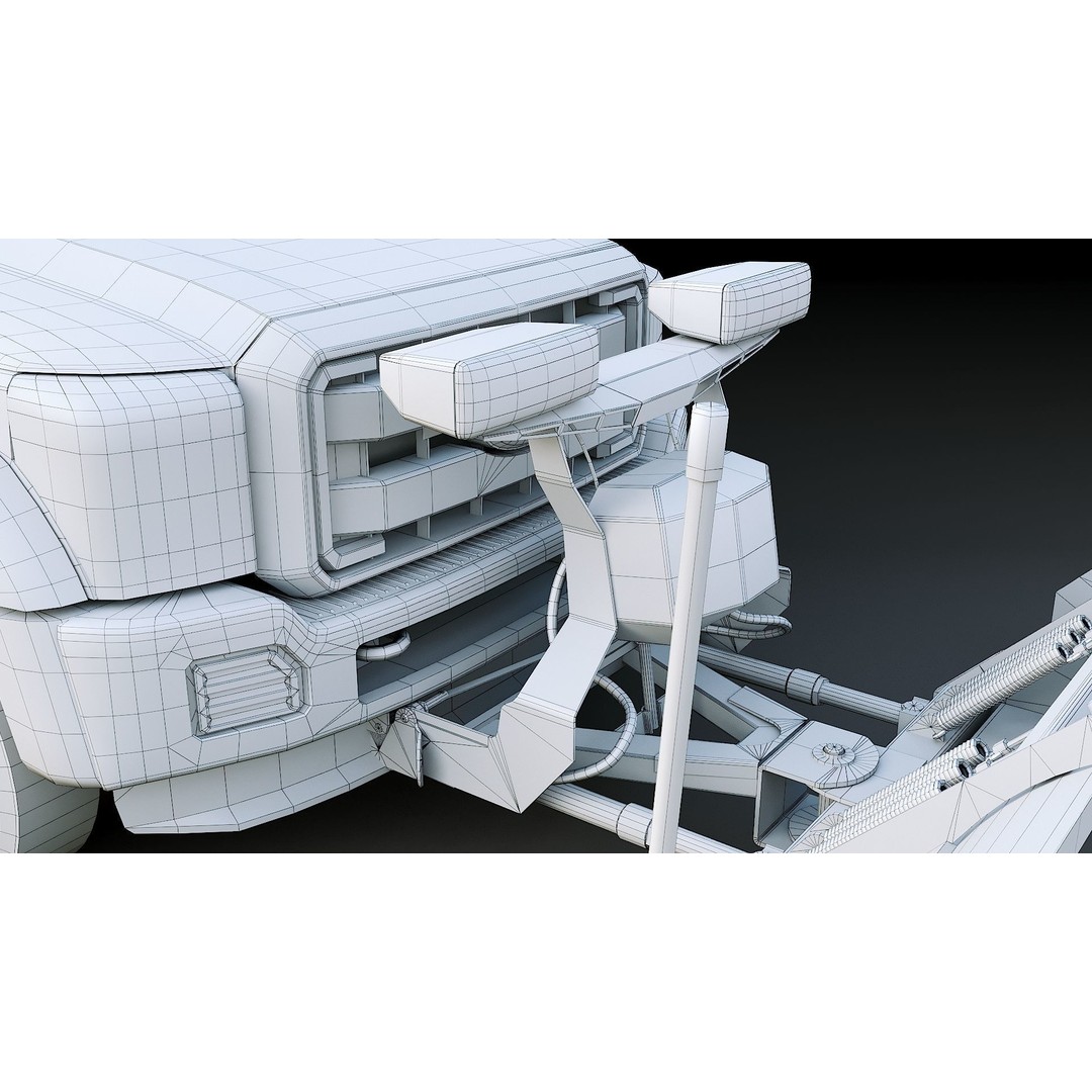 Dump Truck 3D Model – Low Poly Vehicle with Snowplow, FBX & OBJ - View 46