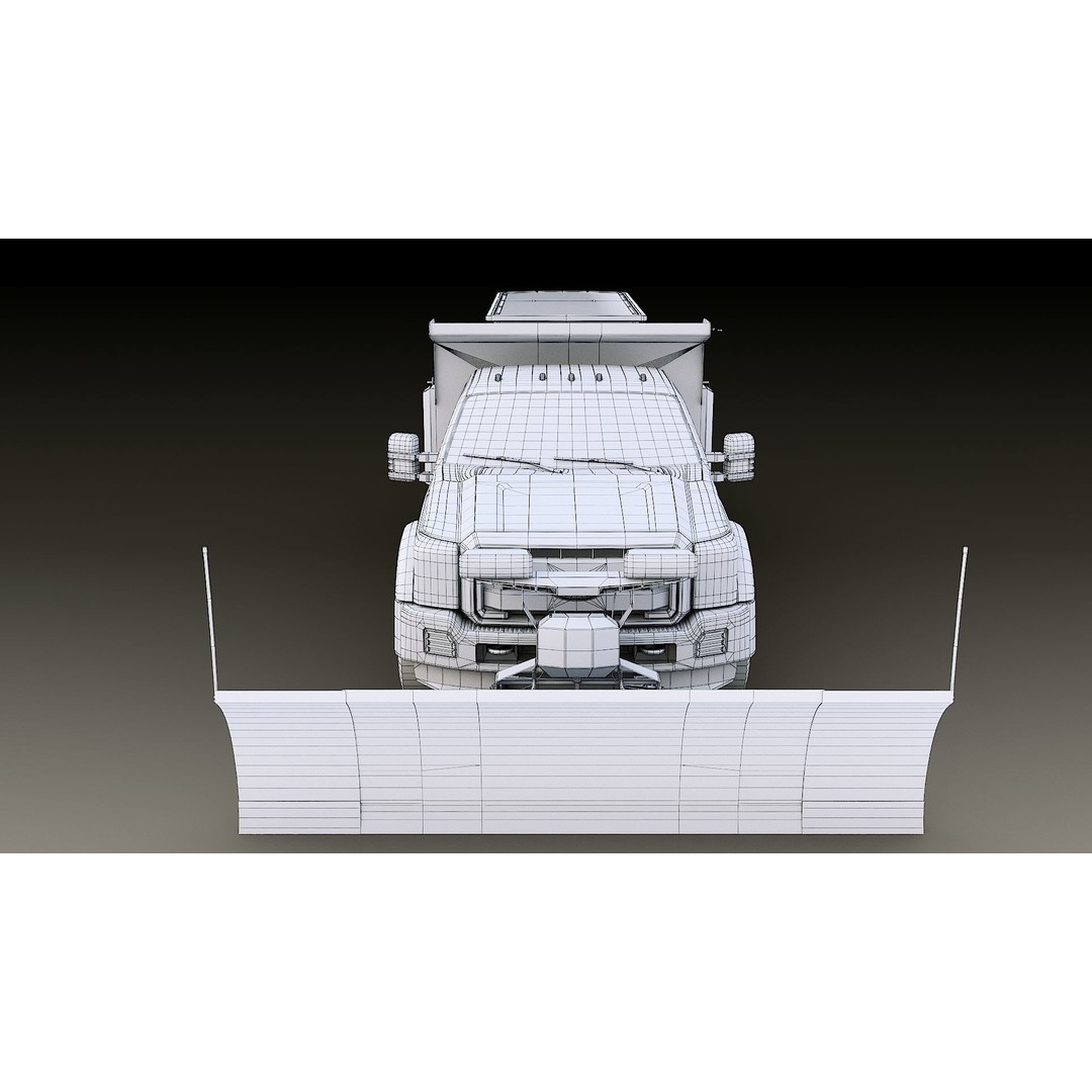 Dump Truck 3D Model – Low Poly Vehicle with Snowplow, FBX & OBJ - View 50