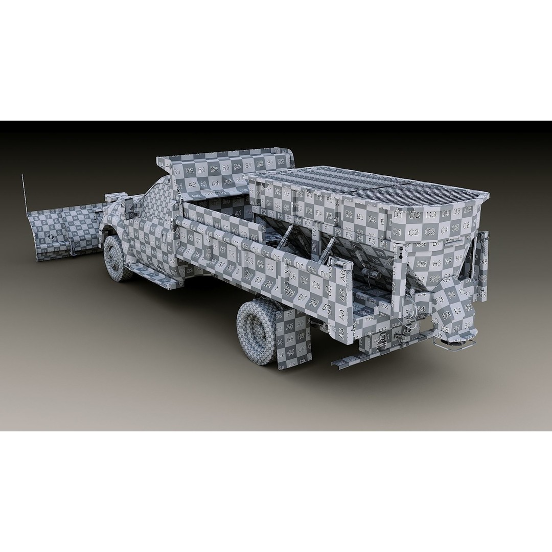 Dump Truck 3D Model – Low Poly Vehicle with Snowplow, FBX & OBJ - View 52