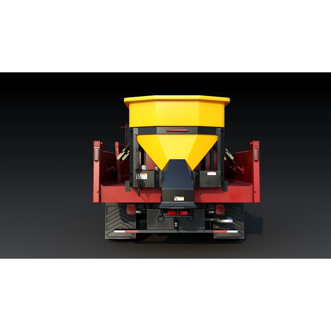 Dump Truck 3D Model – Low Poly Vehicle with Snowplow, FBX & OBJ - View 8