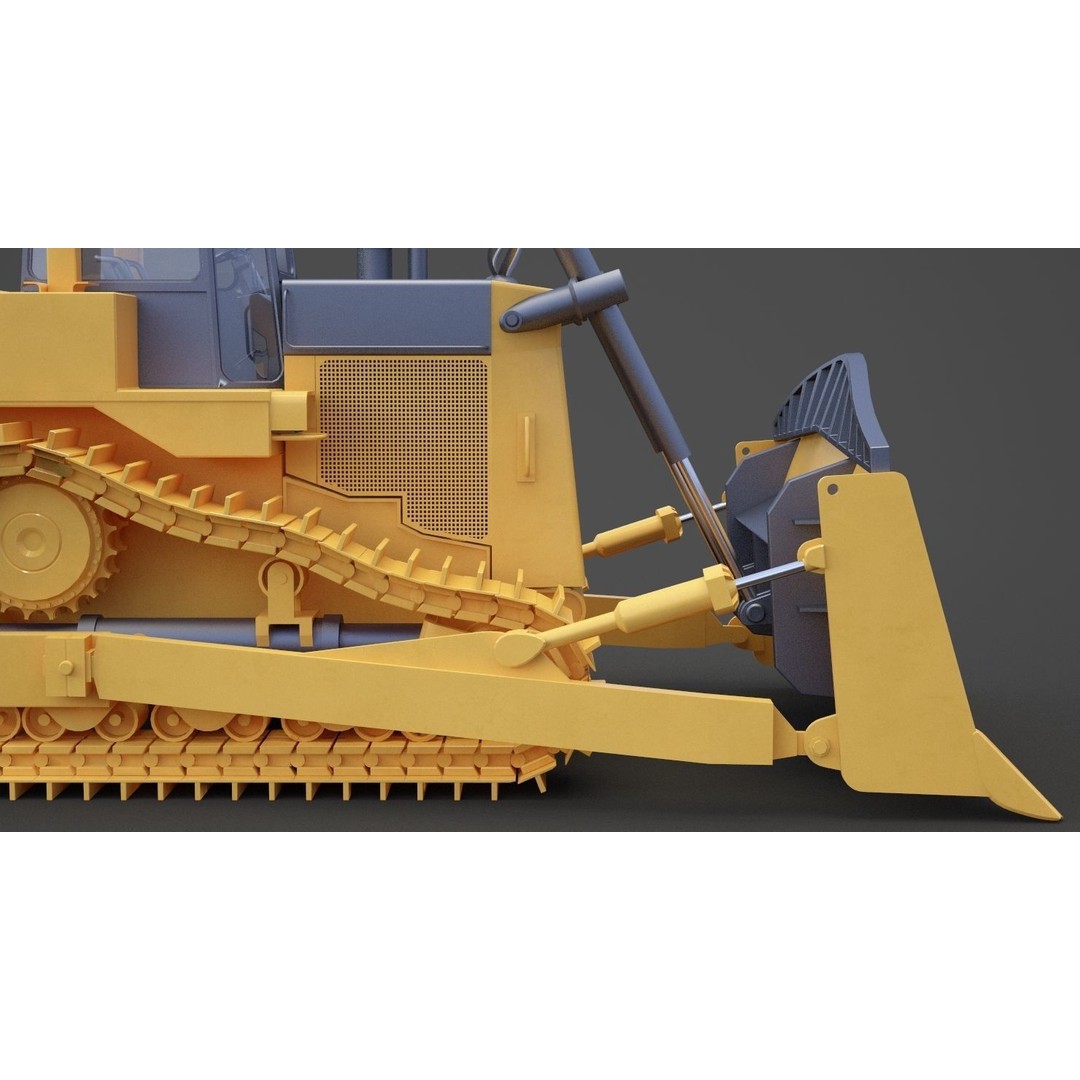 Bulldozer 3D Model – High Poly Industrial Vehicle, FBX, OBJ - View 14
