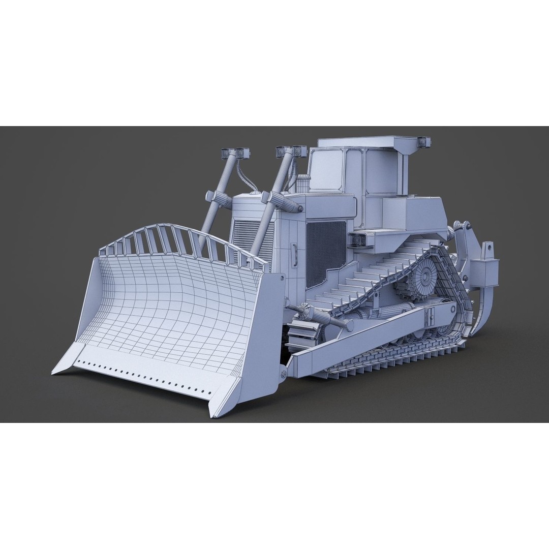 Bulldozer 3D Model – High Poly Industrial Vehicle, FBX, OBJ - View 17