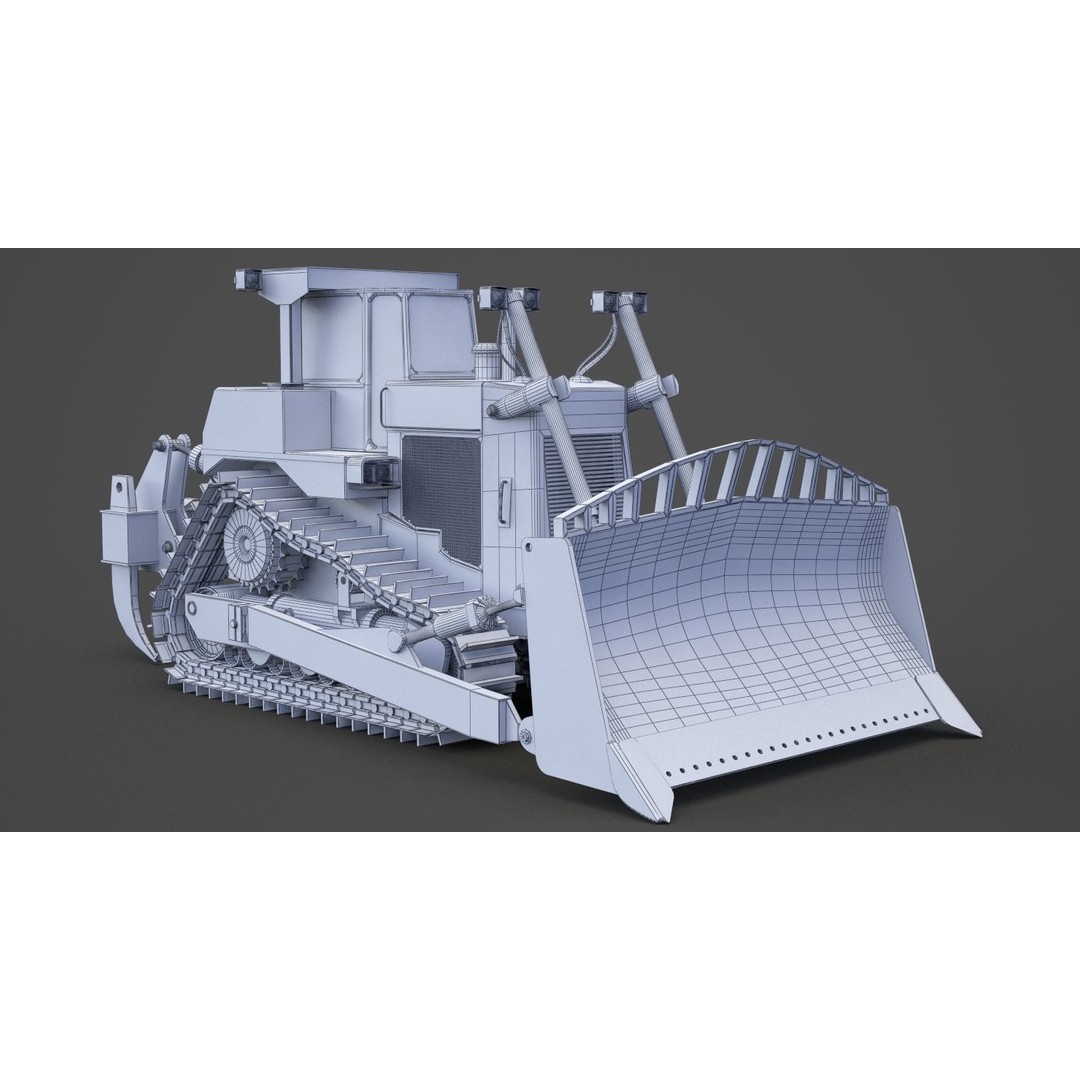 Bulldozer 3D Model – High Poly Industrial Vehicle, FBX, OBJ - View 18