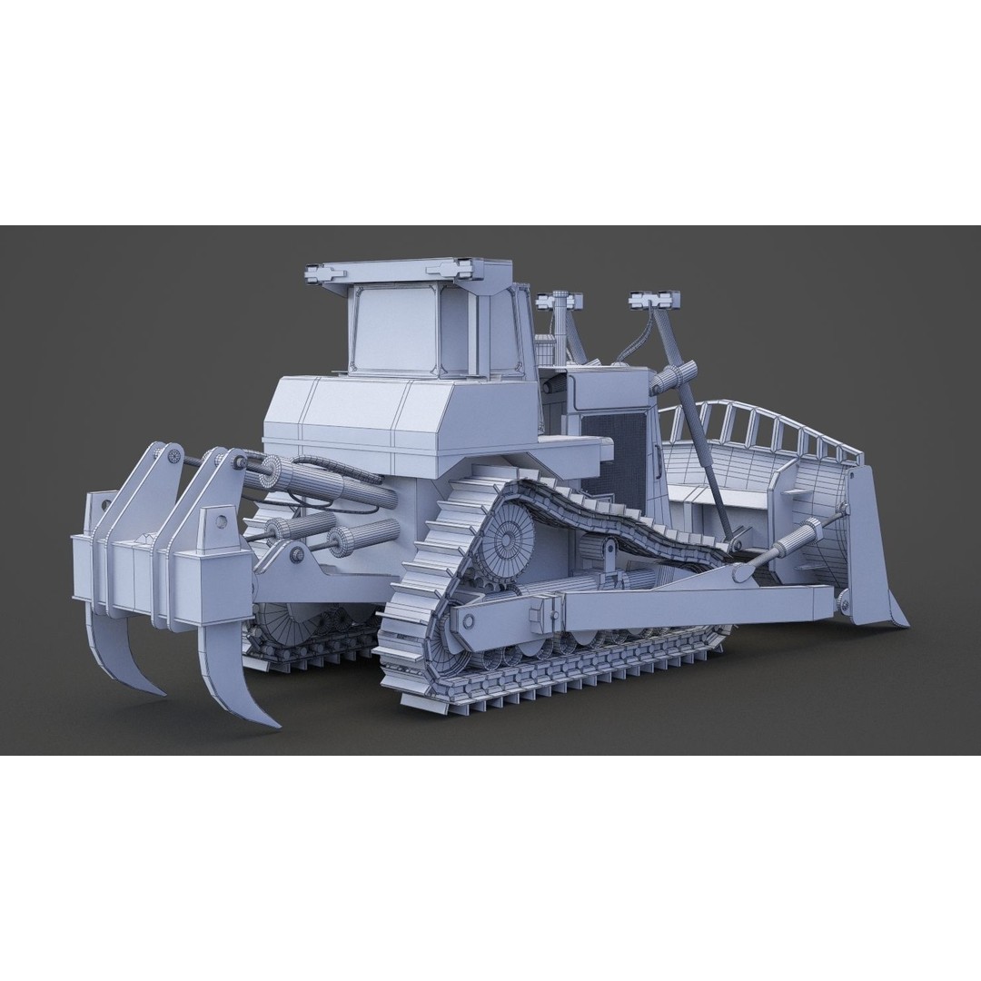 Bulldozer 3D Model – High Poly Industrial Vehicle, FBX, OBJ - View 19